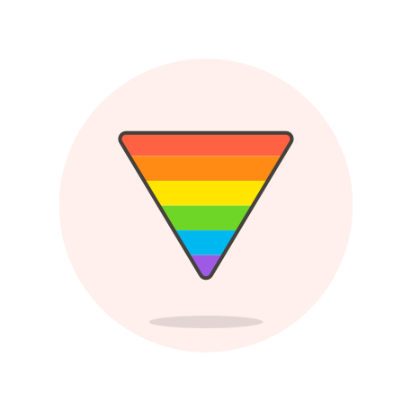 Lesbian, lgbtq, sign, triangle icon