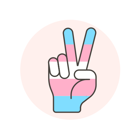 Flag, hand, peace, transgender icon