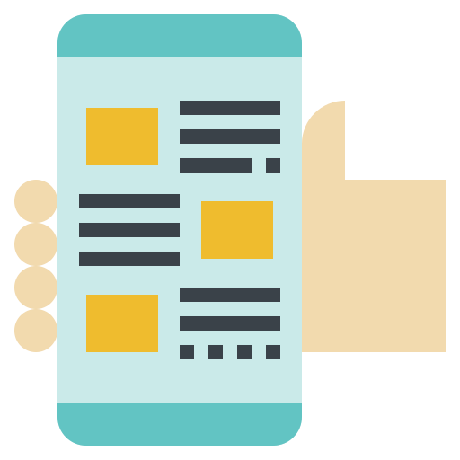 App, follow, mobile, news, read icon