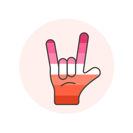 Flag, hand, lesbian, rock icon
