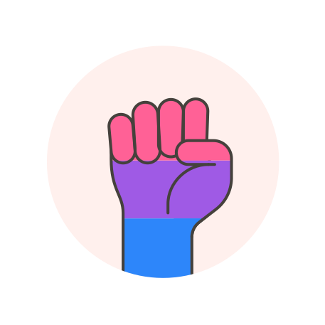 Bisexual, fist, flag, hand icon