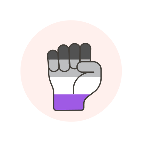 Asexual, fist, flag, hand icon