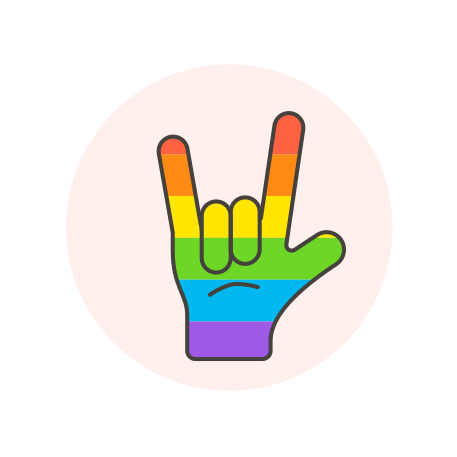 Fist, flag, hand, lgbtq icon