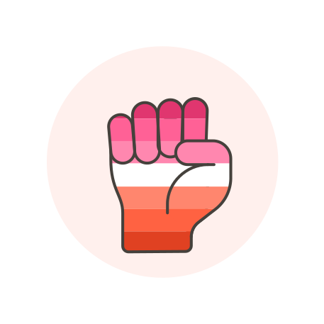 Fist, flag, hand, lesbian icon