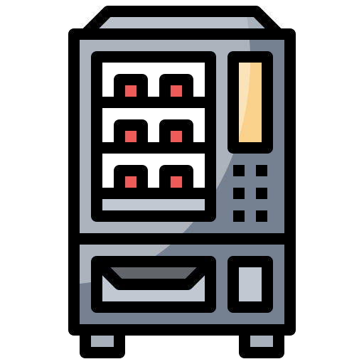 Beverages, drinks, machine, snacks, technology, vending icon