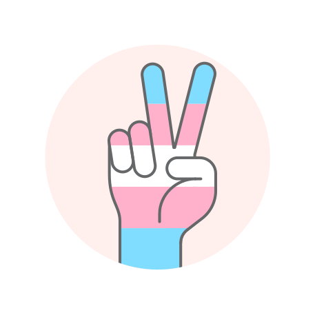 Flag, hand, peace, transgender icon