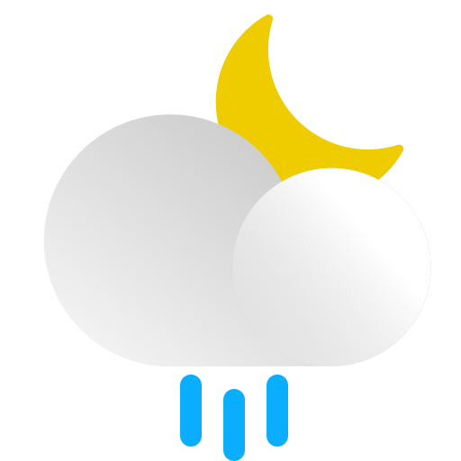 Cloud, forecast, moon, night, precipitation, rain, weather icon