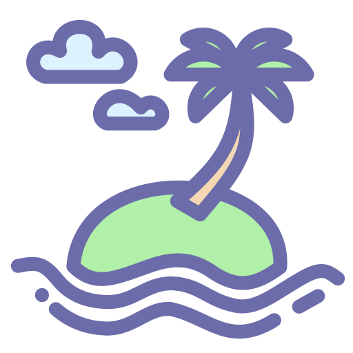 Beach, island, summer, vacation icon