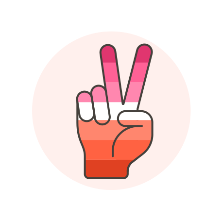 Flag, hand, lesbian, peace icon