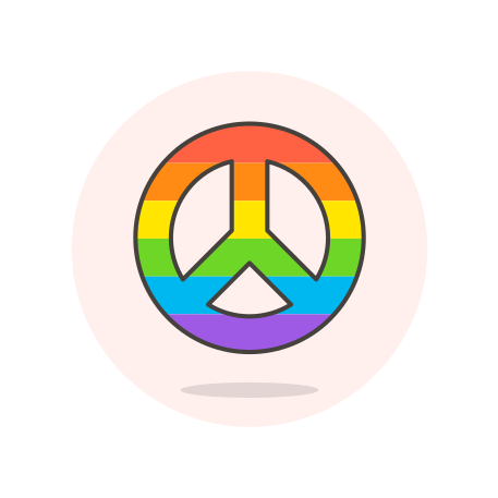 Lgbtq, peace, sign icon