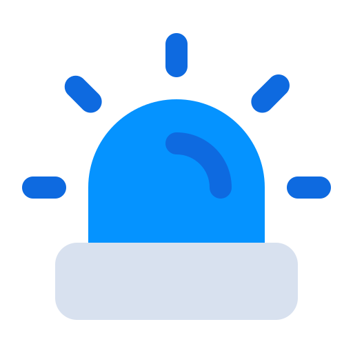 Alarm, alert, internet, light, security, siren, warning icon