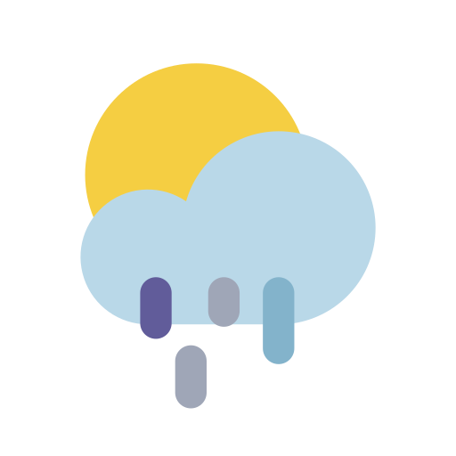 Cloud, raining, sun, weather, forecast icon
