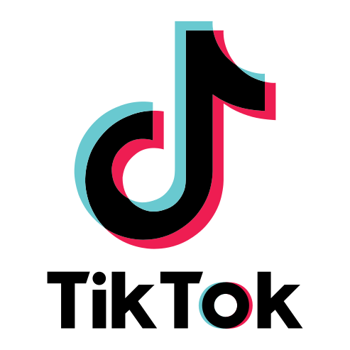 Tiktok, white, brand icon
