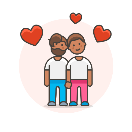 Couple, gay, head, to icon