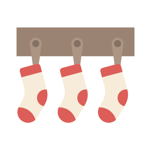 Christmas, decoration, gift, santa, socks icon