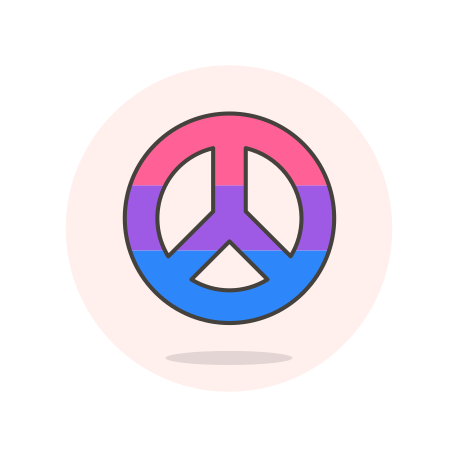 Bisexual, peace, sign icon