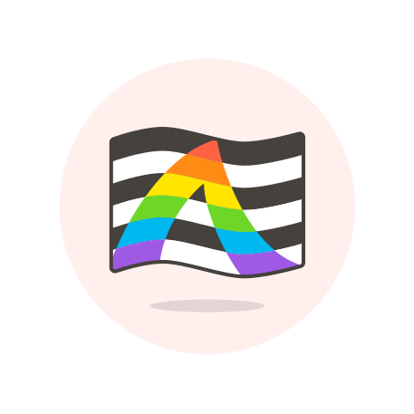 Ally, flag, straight, wave icon