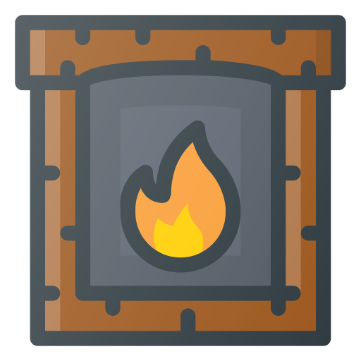 Fireplace, christmas, home, family, warm icon