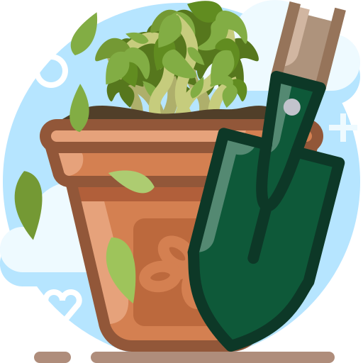 Bio, garden, gardening, plant, pot, scoop icon