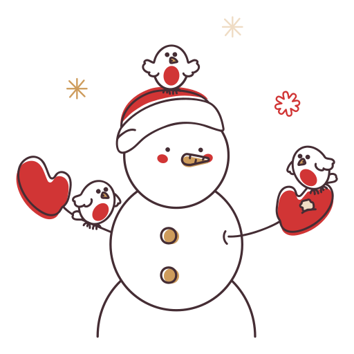 Snowman, birds, christmas, xmas, holiday, snow, winter icon