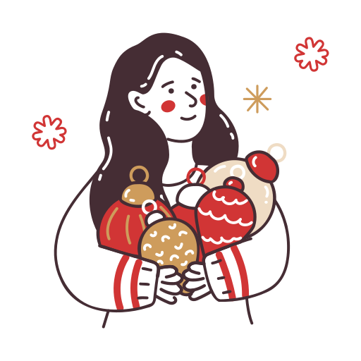 Christmas, decorations, winter, xmas, snow, holiday, gift illustration