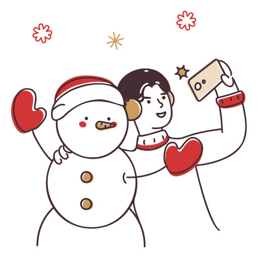 Christmas, selfie, snowman, winter, xmas, gift, santa icon