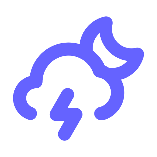 Thunderstorm, moon icon