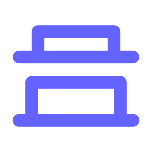 Vertical, distribute, bottom icon
