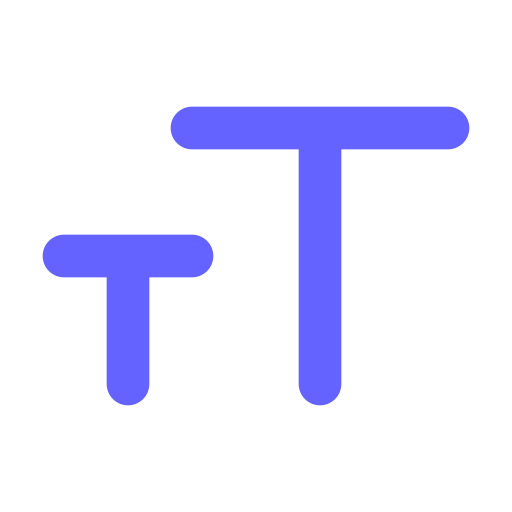 Text, size icon