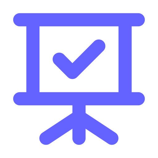 Presentation, check icon