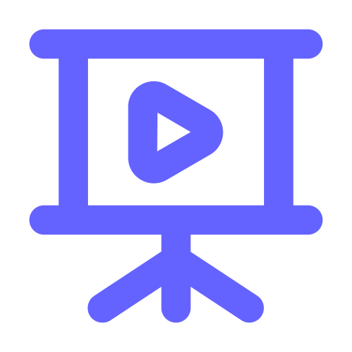 Presentation, play icon