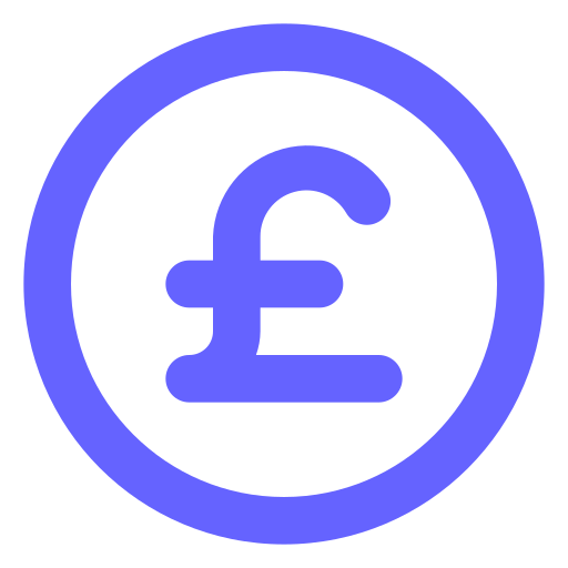 Pound, circle icon
