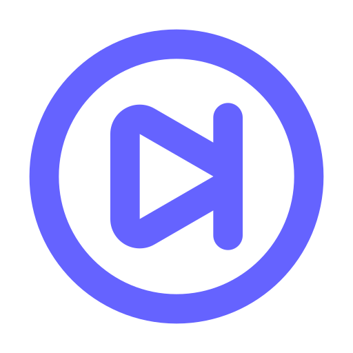 Skip, forward, circle icon