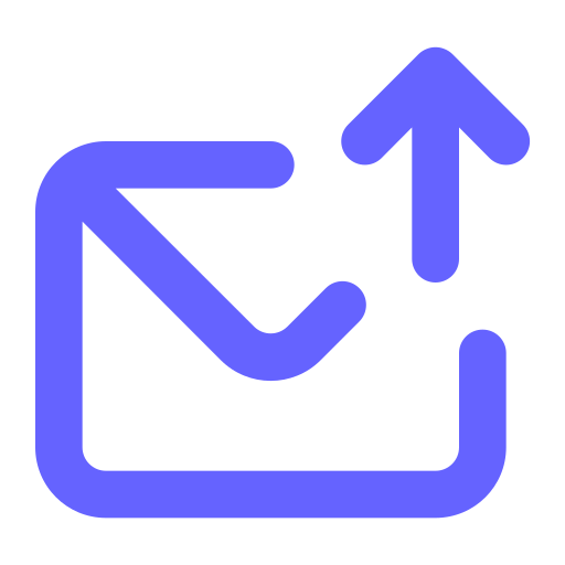 Envelope, upload icon