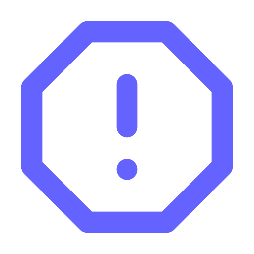 Exclamation, octagon icon