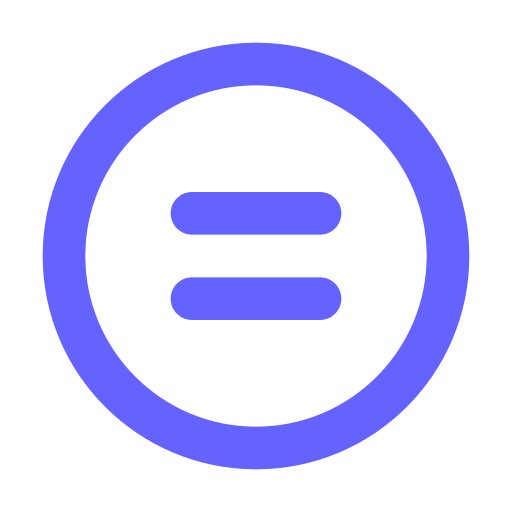 Equal, circle icon