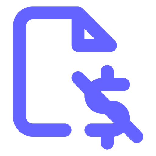 File, contract, dollar icon