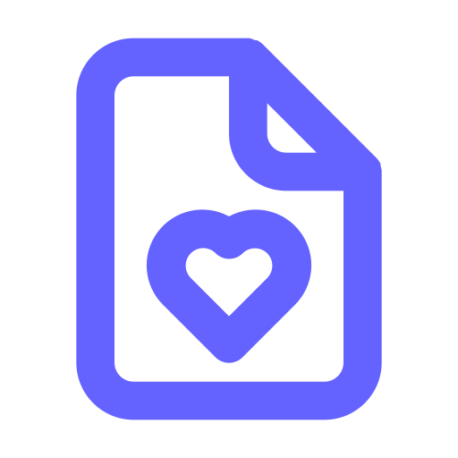 File, heart icon