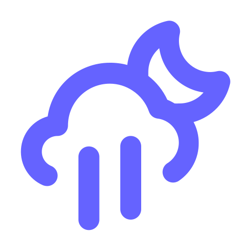 Cloud, moon, showers icon