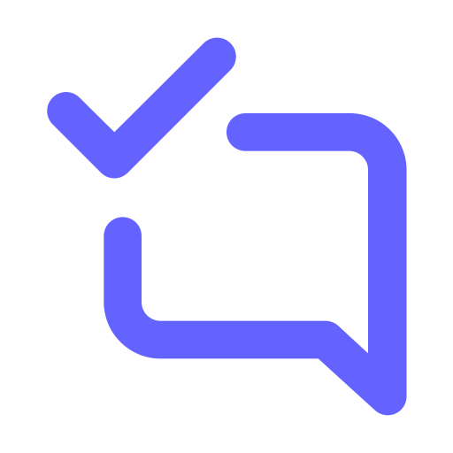 Comment, alt, check icon