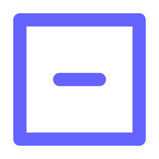 Minus, square, full icon