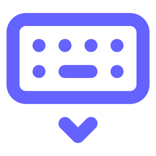 Keyboard, hide icon