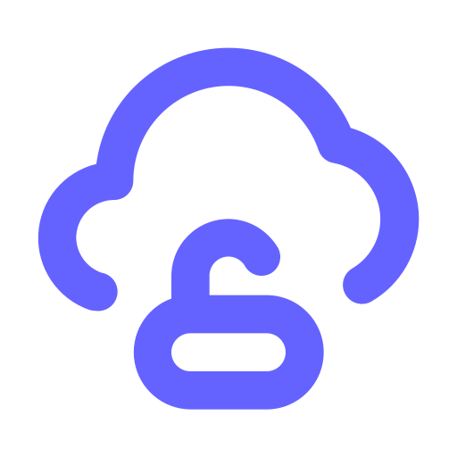 Cloud, unlock icon