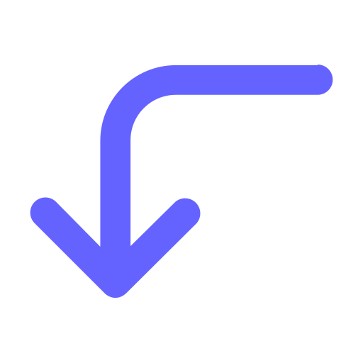 Corner, left, down icon