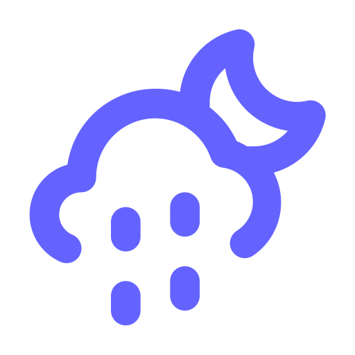 Cloud, moon, rain icon