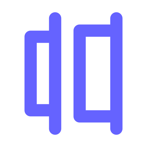 Horizontal, distribution, right icon