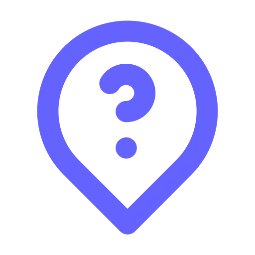 Map, marker, question icon