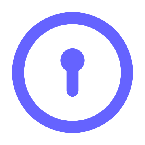 Keyhole, circle icon