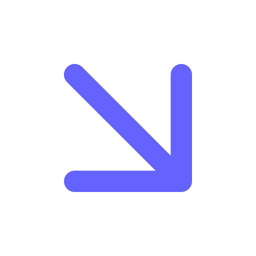 Arrow, down, right icon