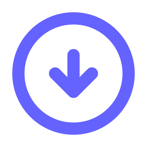 Arrow, circle, down icon